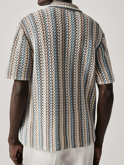 Polo leggero in crochet a righe