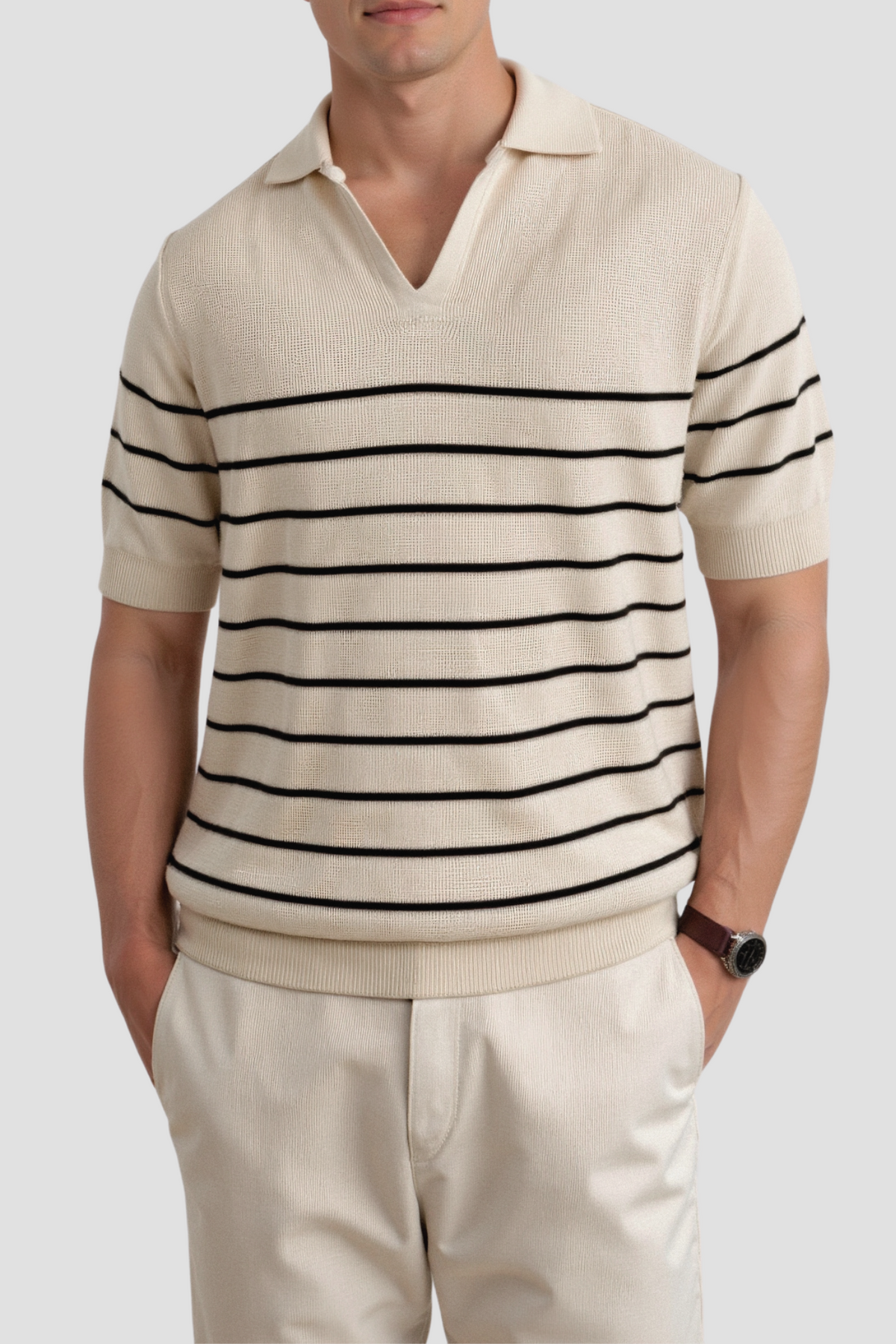 Polo da uomo a righe a maniche corte – Intramontabile & Versatile