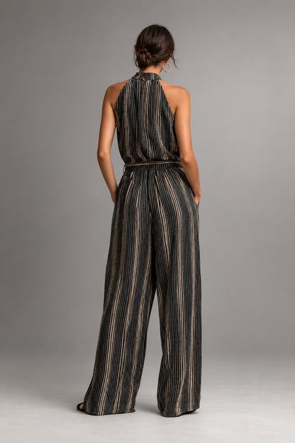 Margarita | Coordinato Top Senza Maniche e Pantaloni a Righe