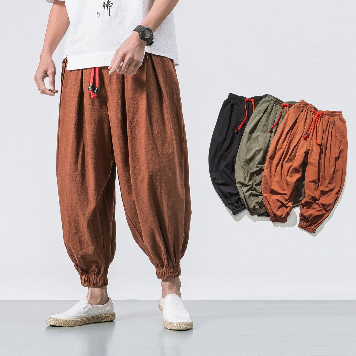 PANTALONI OVERSIZE IN COTONE