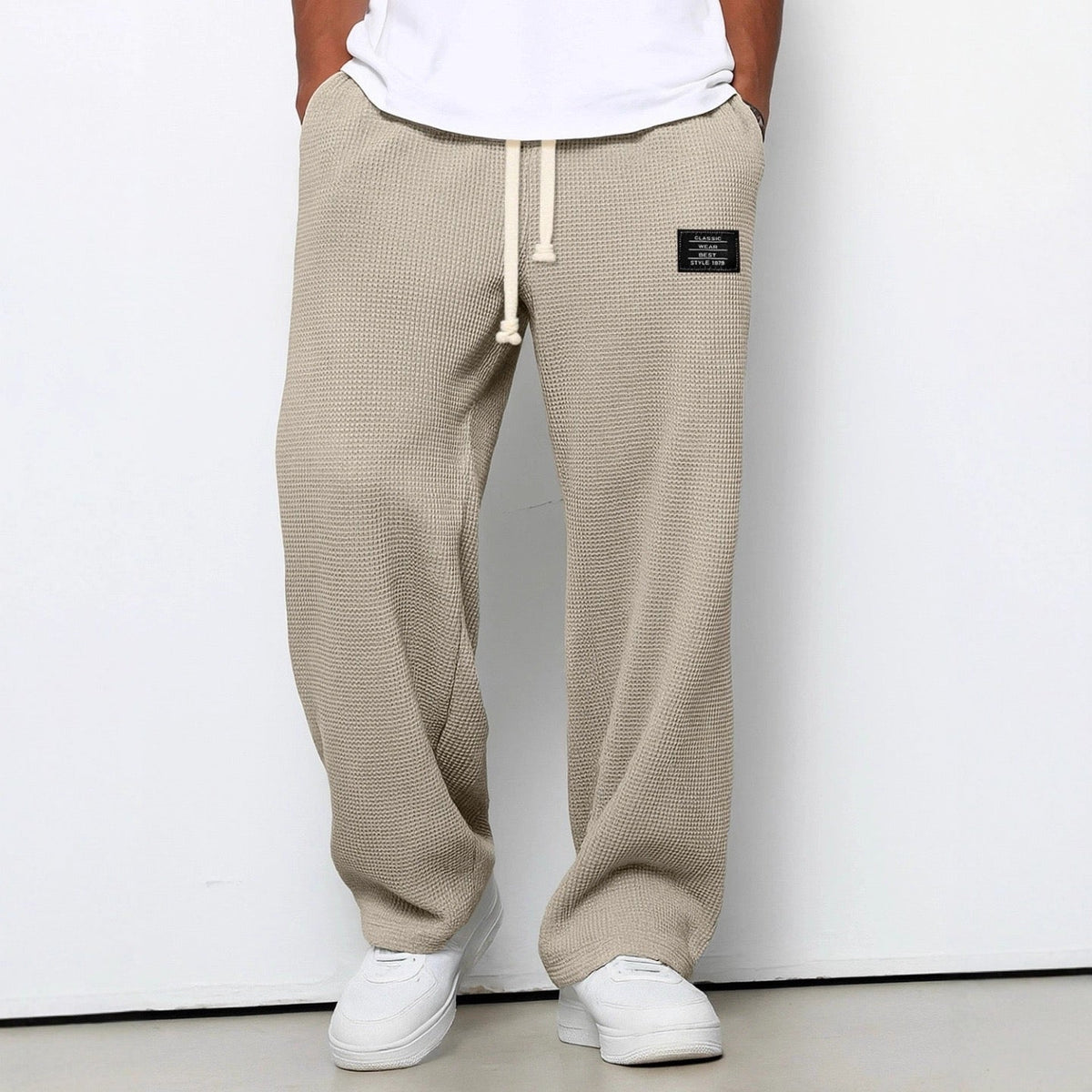 Pantaloni ampi in maglia waffle Jacques