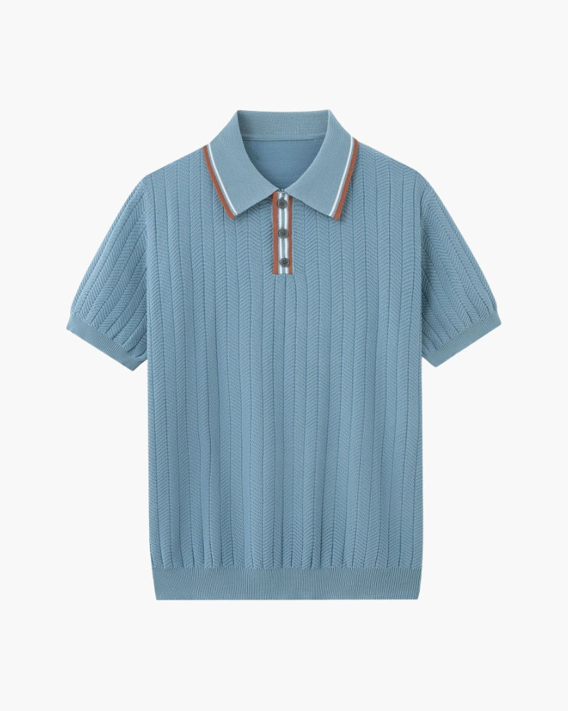 Theo | Polo estivo in maglia con colletto a contrasto