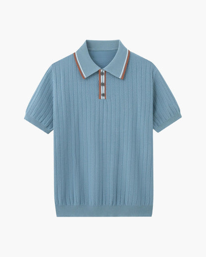 Theo | Polo estivo in maglia con colletto a contrasto