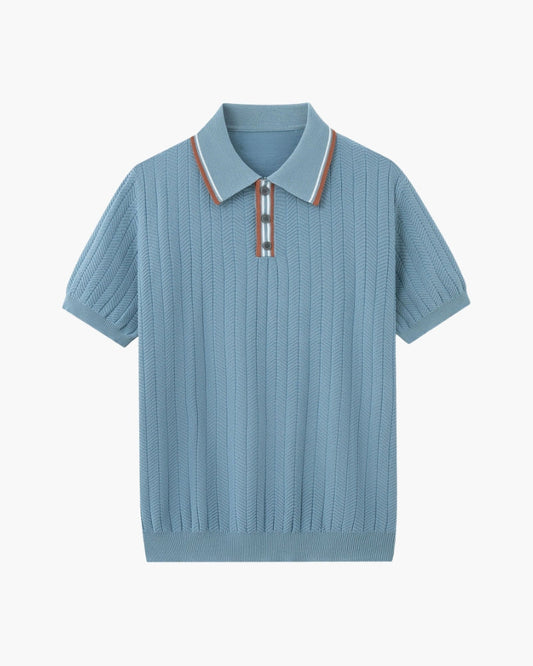 Theo | Polo estivo in maglia con colletto a contrasto