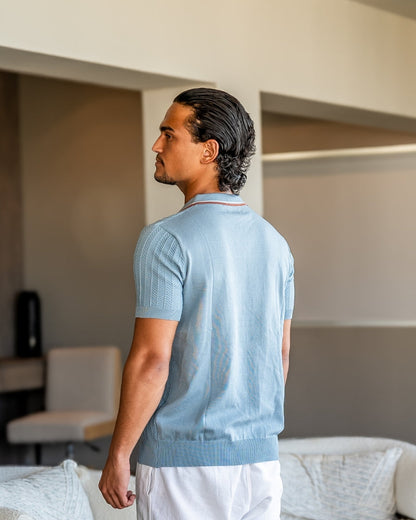 Theo | Polo estivo in maglia con colletto a contrasto