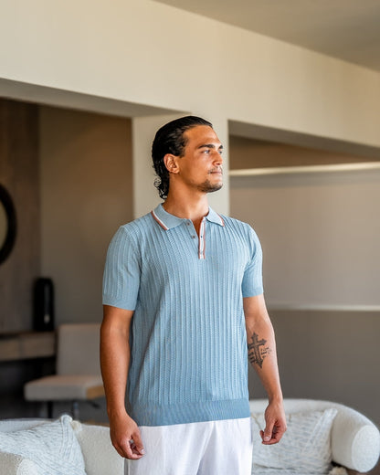 Theo | Polo estivo in maglia con colletto a contrasto