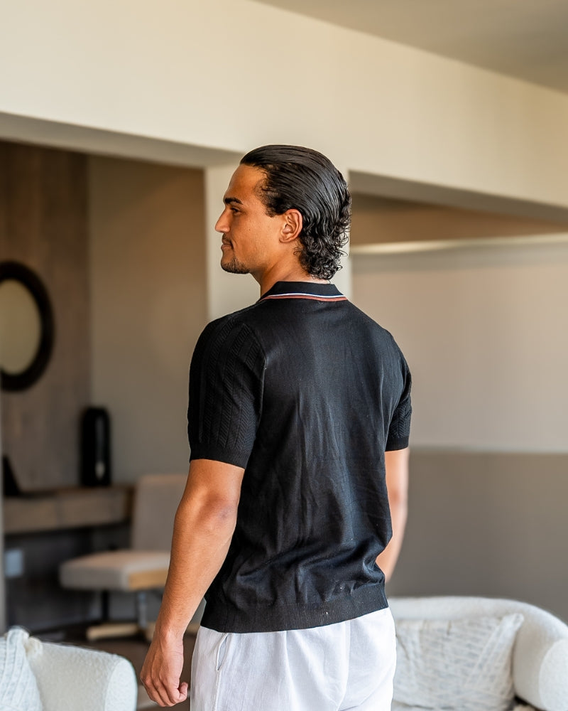 Theo | Polo estivo in maglia con colletto a contrasto