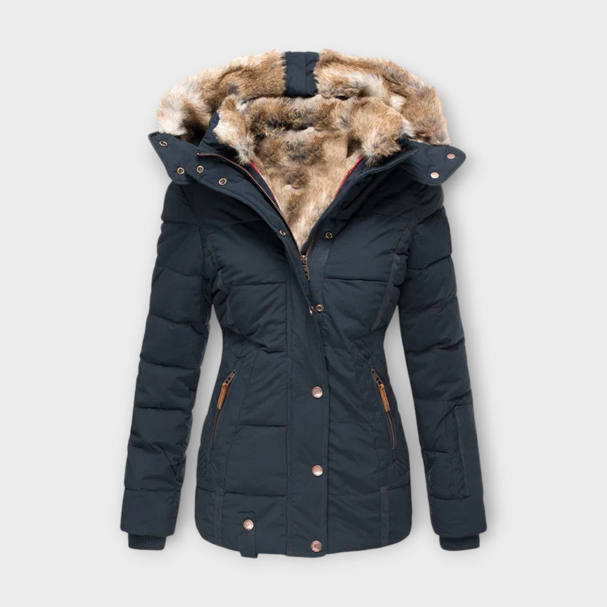 Emine™ | Giubbotto in pelle con pelliccia