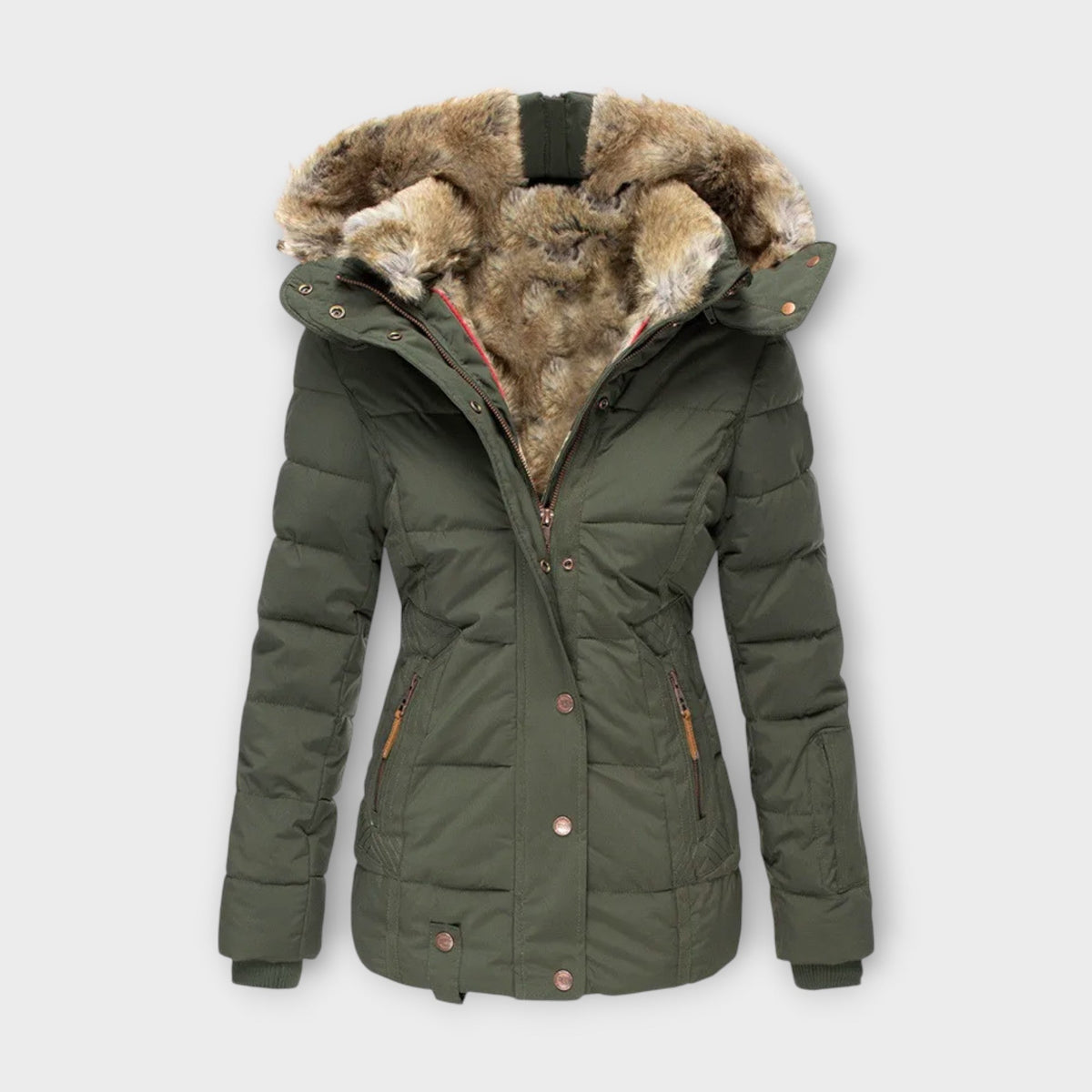 Emine™ | Giubbotto in pelle con pelliccia