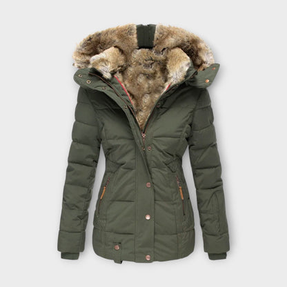 Emine™ | Giubbotto in pelle con pelliccia