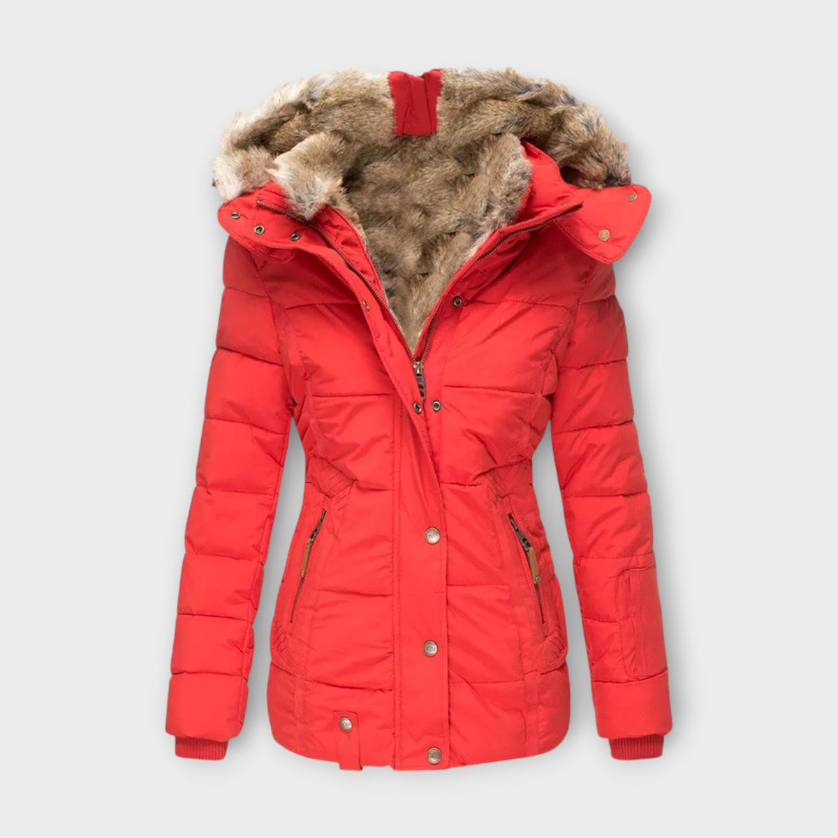 Emine™ | Giubbotto in pelle con pelliccia