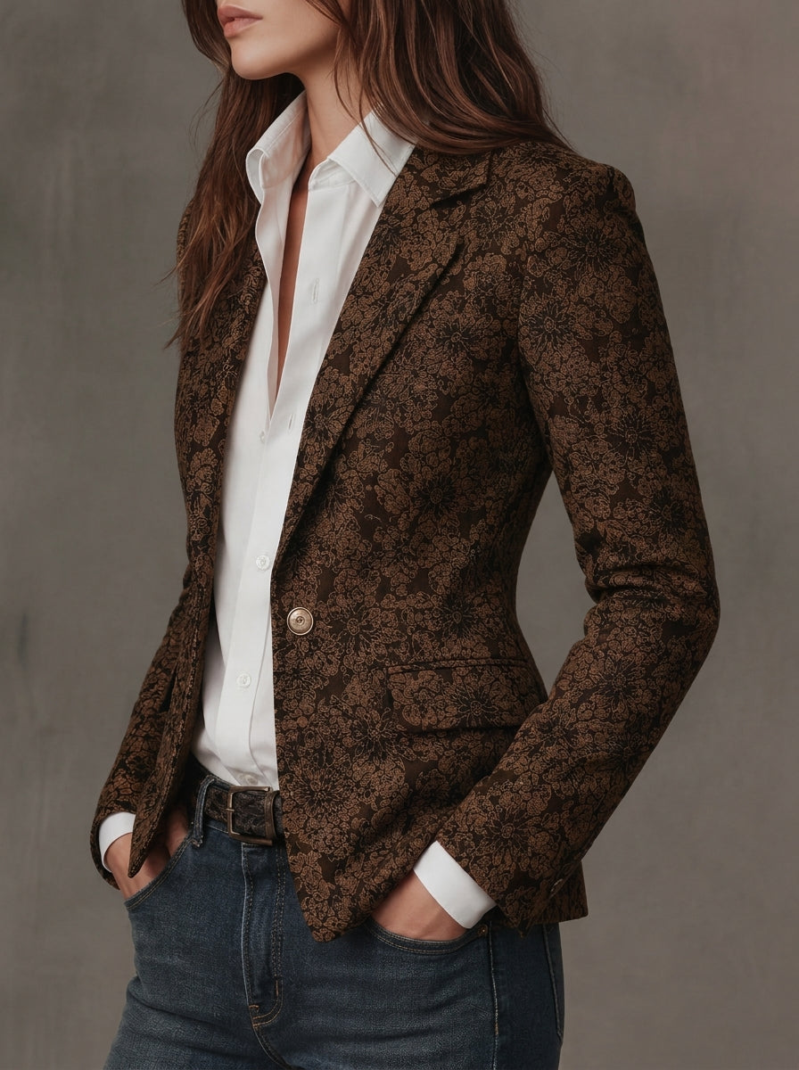 Antonia - Blazer in jacquard con stampa paisley