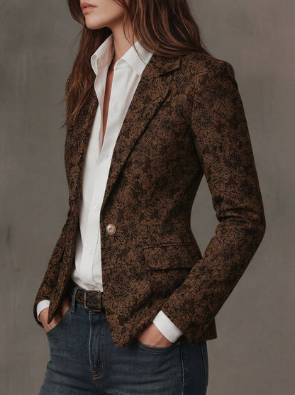Antonia - Blazer in jacquard con stampa paisley