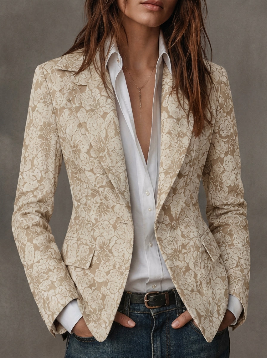 Antonia - Blazer in jacquard con stampa paisley