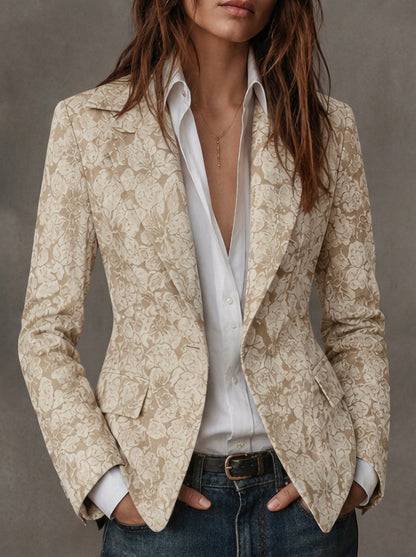 Antonia - Blazer in jacquard con stampa paisley
