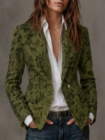 Antonia - Blazer in jacquard con stampa paisley