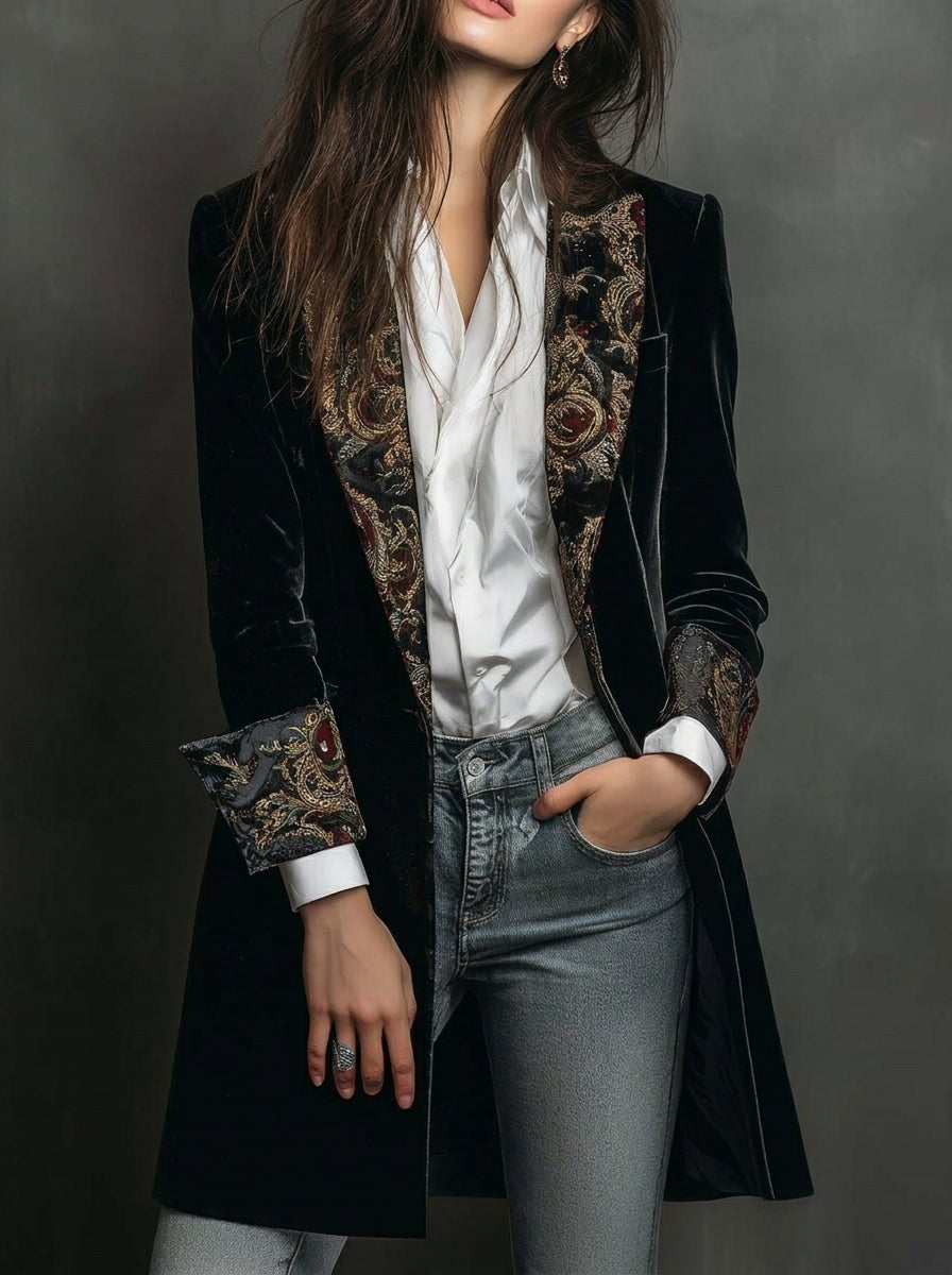 Marta - Blazer sagomato con stampa barocca