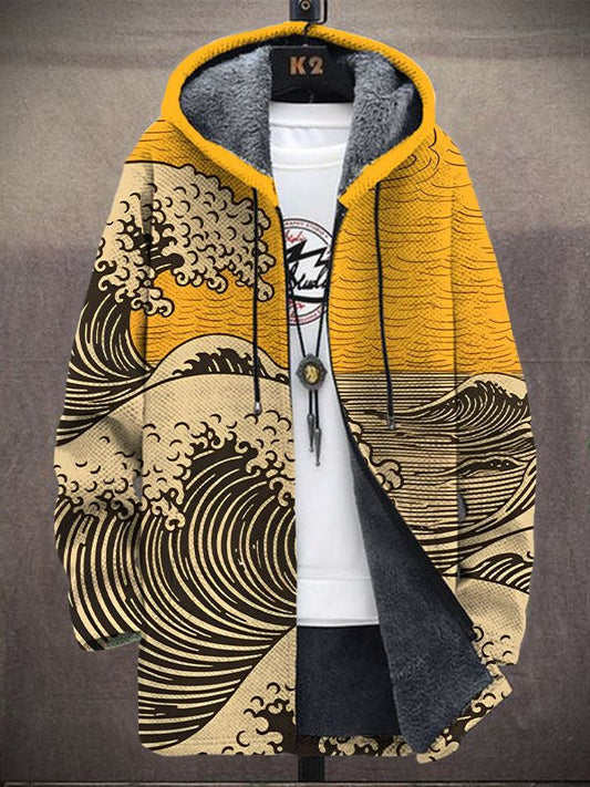 Margot | Cardigan con Cappuccio e Stampa Artistica