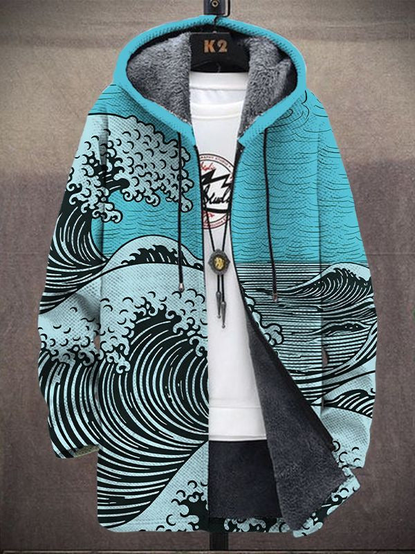 Margot | Cardigan con Cappuccio e Stampa Artistica