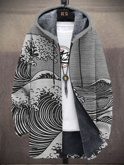 Margot | Cardigan con Cappuccio e Stampa Artistica
