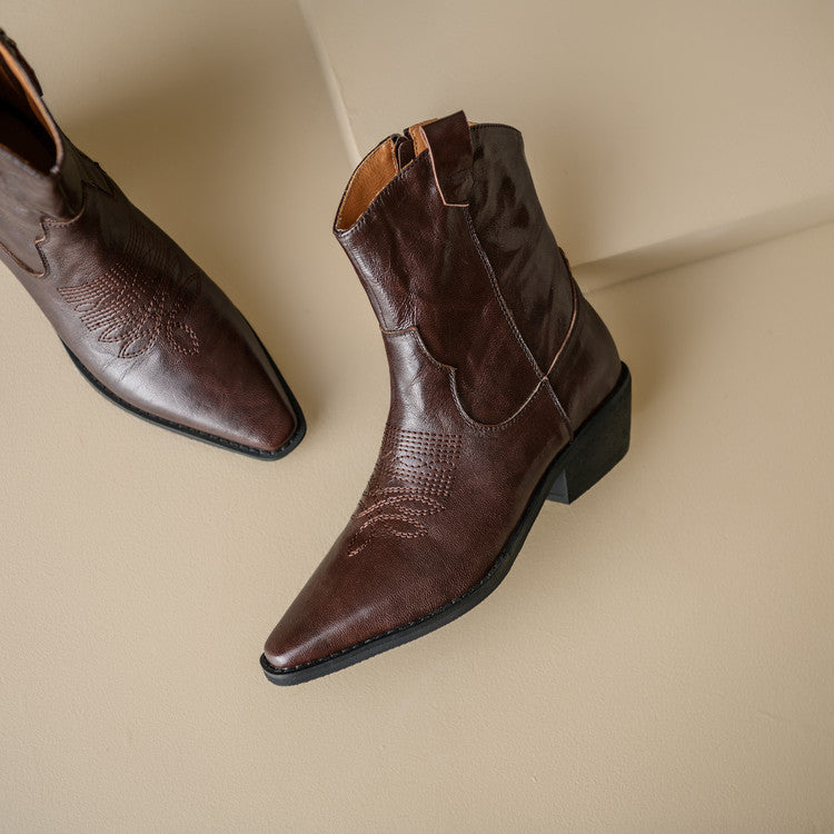 Stivali in Vera Pelle Stile Western