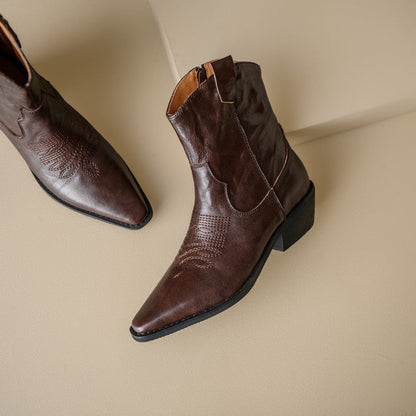 Stivali in Vera Pelle Stile Western