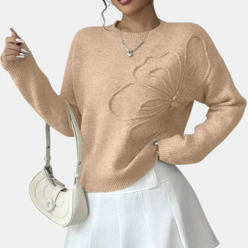 Alma | Maglione a Fiori in Maglia