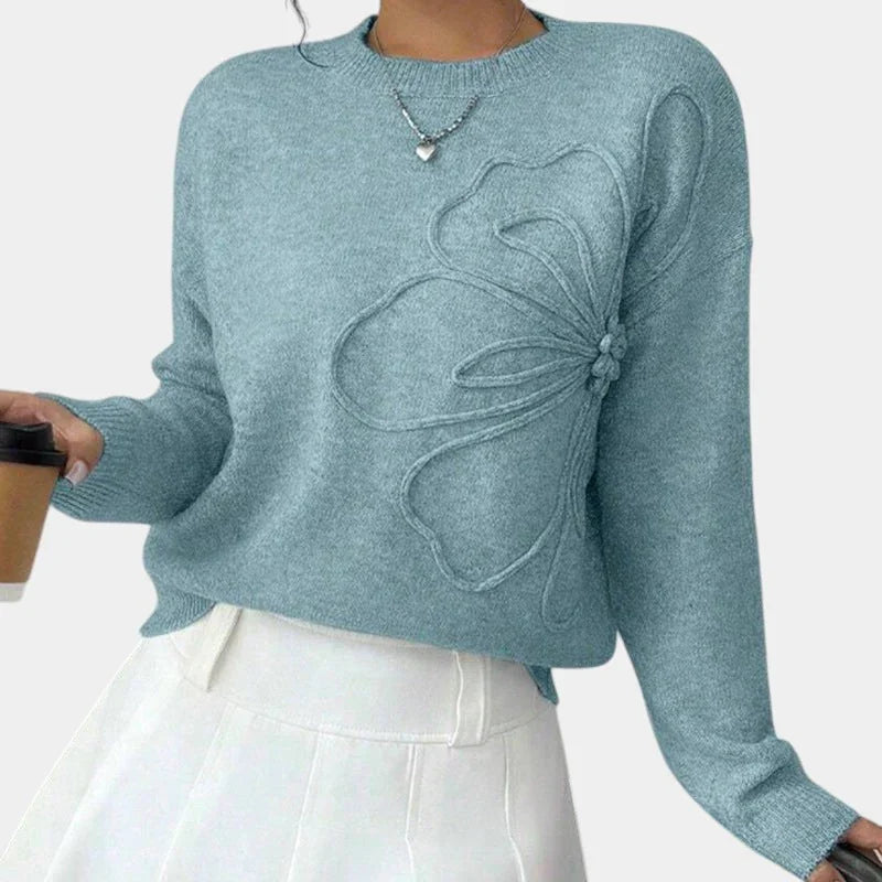 Alma | Maglione a Fiori in Maglia