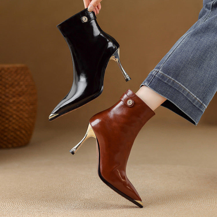 Stivaletti Estelle in Vera Pelle con Tacco