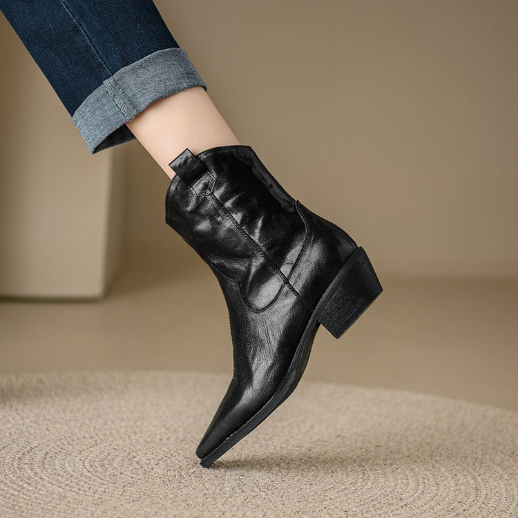 Stivali in Vera Pelle Stile Western