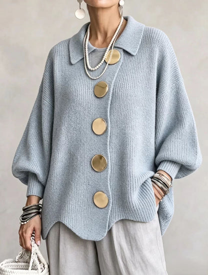 Isadora | Cardigan oversize con bottoni metallici