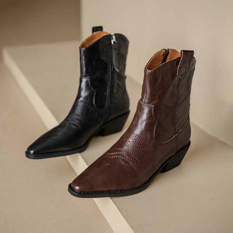 Stivali in Vera Pelle Stile Western