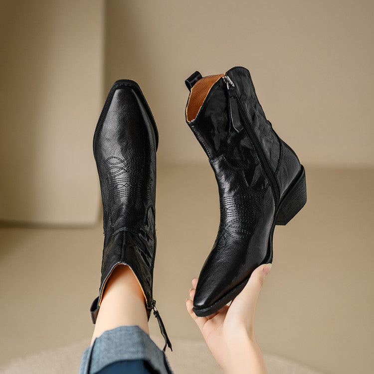 Stivali in Vera Pelle Stile Western