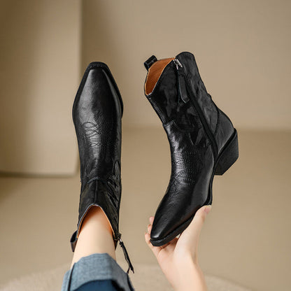 Stivali in Vera Pelle Stile Western