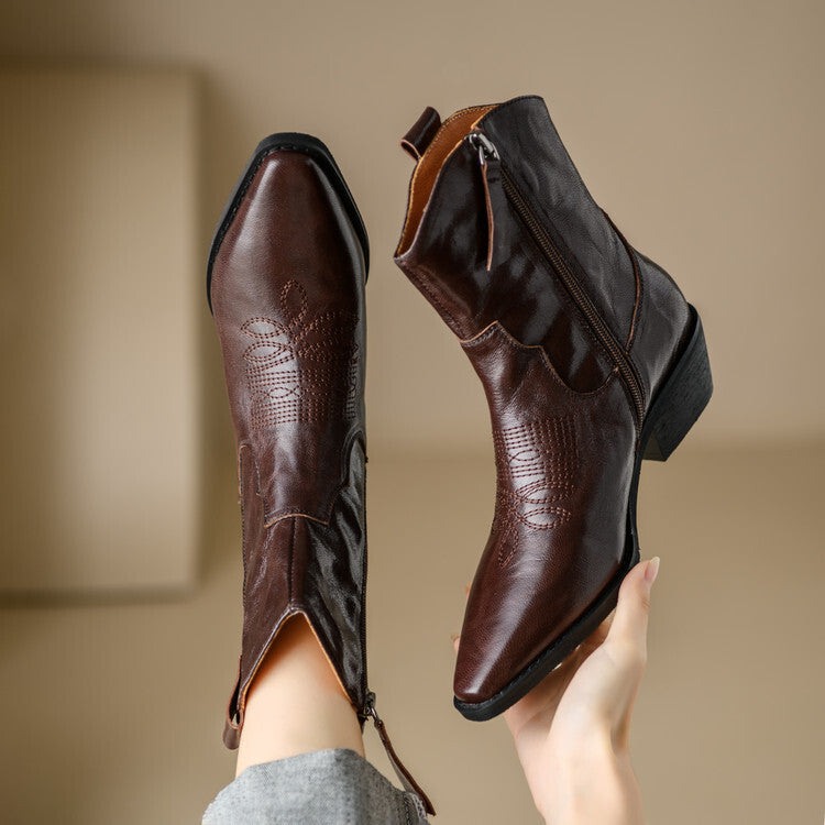 Stivali in Vera Pelle Stile Western