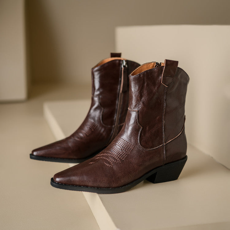 Stivali in Vera Pelle Stile Western