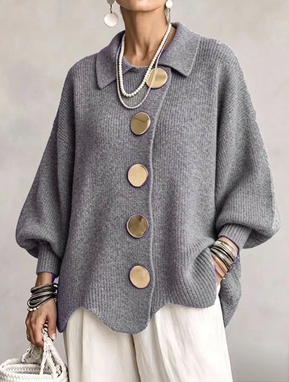 Isadora | Cardigan oversize con bottoni metallici