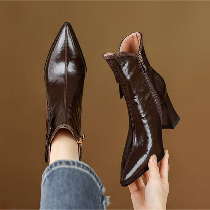 Stivali Dritti in Vera Pelle
