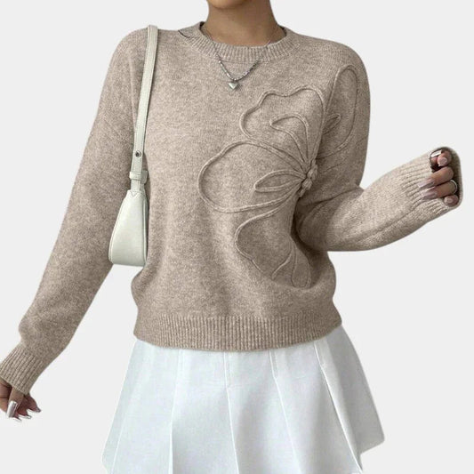Alma | Maglione a Fiori in Maglia