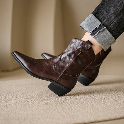 Stivali in Vera Pelle Stile Western
