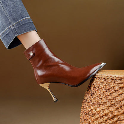 Stivaletti Estelle in Vera Pelle con Tacco
