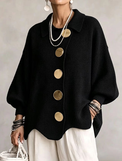 Isadora | Cardigan oversize con bottoni metallici