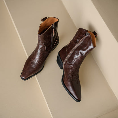 Stivali in Vera Pelle Stile Western