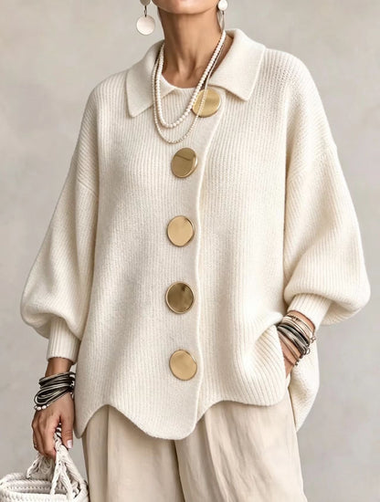 Isadora | Cardigan oversize con bottoni metallici