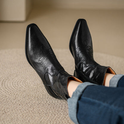Stivali in Vera Pelle Stile Western