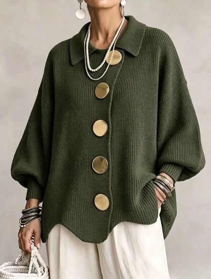 Isadora | Cardigan oversize con bottoni metallici