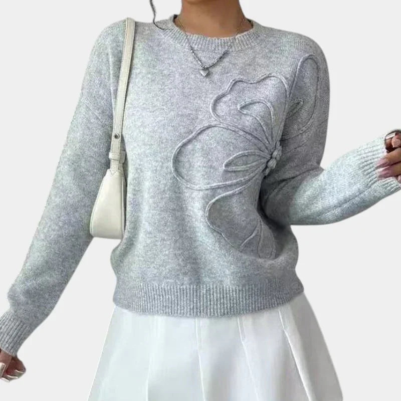 Alma | Maglione a Fiori in Maglia