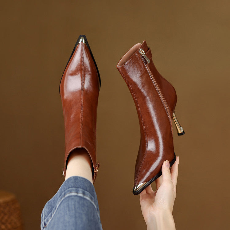 Stivaletti Estelle in Vera Pelle con Tacco