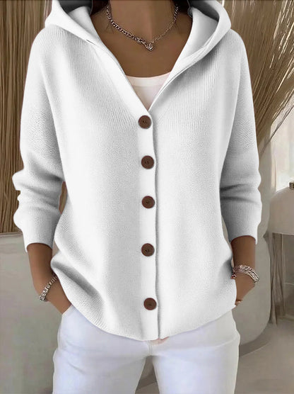 Merel | Cardigan in maglia con cappuccio e bottoni