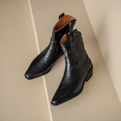 Stivali in Vera Pelle Stile Western